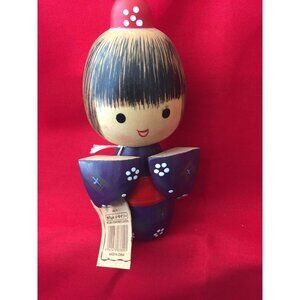 Vtg Kokeshi Doll Japanese Wooden Doll Geisha Doll With Original Tag The Folk Art